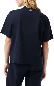 Lacoste Dames/Dames Geborduurd Katoenen Oversized Tennis T-shirt (Blauw) - maat