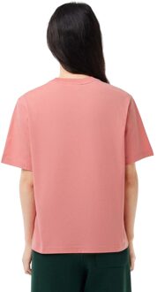 Lacoste Dames/Dames Katoen Zacht Relaxed Fit T-shirt (Roze) - EU 34 / UK 6