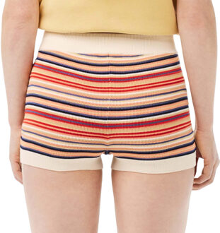 Lacoste Dames/Dames Katoenen Gestreepte Contrast Tailleband Shorts (Veelkleurig) Groen