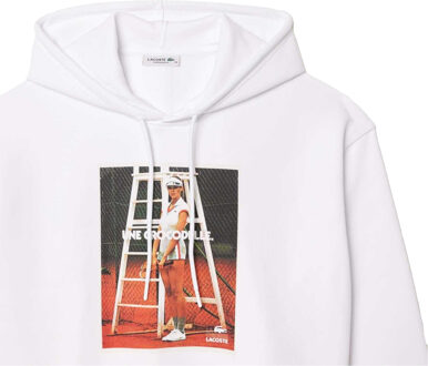 Lacoste Dames/Dames Oversized Hoodie met print (Wit) - EU 36 / UK 8
