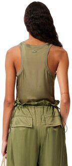 Lacoste Dames/Dames Satijn Slank Tanktop (Kaki Groen) - EU 36 / UK 8