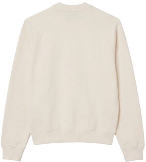 Lacoste Dames/Dames Sweatshirt met Geborduurde Ronde Hals (Crème)