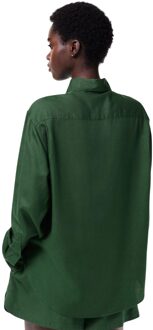 Lacoste Dames/Dames Vloeiend Lyocell Oversized Shirt (Groen)