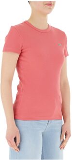 Lacoste Dames Krokodil T-shirt Rood