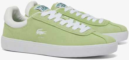 Lacoste Dames Lacoste Baseshot Suede Trainers in Groen Wit - maat EU 38 / UK 5