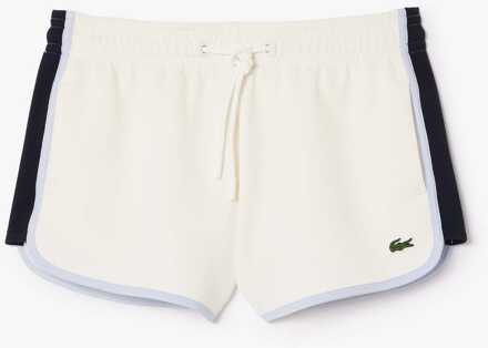Lacoste Dames Lacoste Contrast Panel Piqué Korte Broek in Crème - EU 40 / UK 12