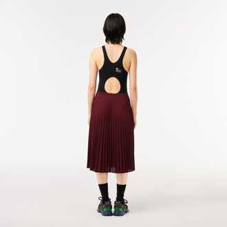 Lacoste Dames Lacoste Elastische taille plooirok in Bourgondië Bourgogne