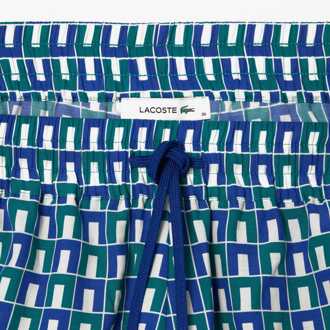 Lacoste Dames Lacoste gedrapeerde short met grafisch motief in blauw - EU 36 / UK 8