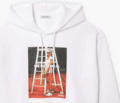 Lacoste Dames Lacoste Hoodie met oversized print in Wit - EU 34 / UK 6