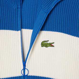 Lacoste Dames Lacoste Katoenen Colour Block Vest met rits in blauw