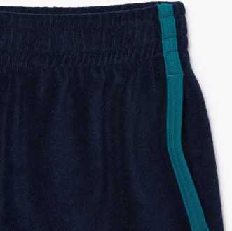 Lacoste Dames Lacoste Katoenen Terry Korte Broek met Contrastaccent in Blauw - EU 34 / UK 6