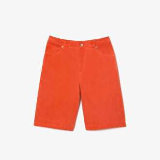 Lacoste Dames Lacoste Lange Natural Dye Bermuda in Rood - maat