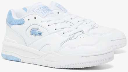 Lacoste Dames Lacoste Lineshot Leather Trainers in Witblauw