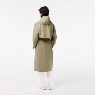 Lacoste Dames Lacoste oversized trenchcoat in beige - maat EU 36 / UK 8