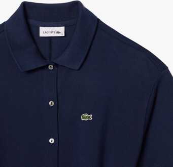 Lacoste Dames Lacoste Relaxed Fit Piqué Jurk met riem in blauw
