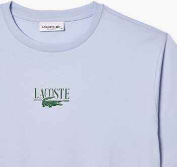 Lacoste Dames Lacoste Relaxed-Fit T-shirt van bedrukt katoen in blauw - maat EU 40 / UK 12