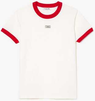 Lacoste Dames Lacoste Slim Fit Cotton Tennis T-shirt in Wit
