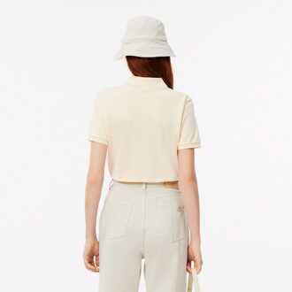 Lacoste Dames Lacoste Slim Fit Gewassen Effect Petit Piqué Poloshirt in Wit