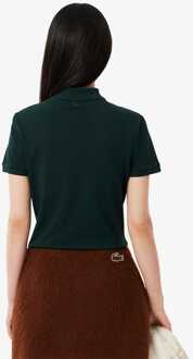 Lacoste Dames Lacoste Slim Fit L.12.D Stretch Mini Piqué Poloshirt in Groen - EU 36 / UK 8
