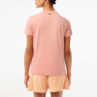 Lacoste Dames Lacoste Slim Fit Organic Cotton Jersey T-shirt in Roze