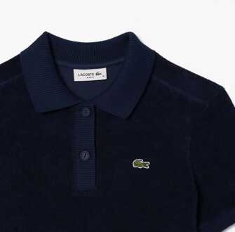 Lacoste Dames Lacoste Slim-Fit Terry Poloshirt in Blauw - maat EU 36 / UK 8