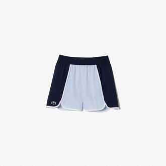 Lacoste Dames Lacoste Sport Stretch Diamond Taffeta Sport Shorts in Blauw - EU 40 / UK 12