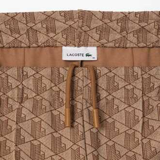 Lacoste Dames Lacoste Uitlopende Monogram Sweatbroek in Beige