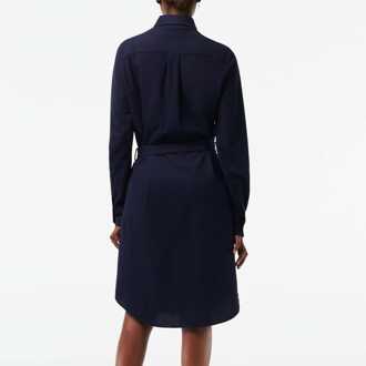 Lacoste Dames Lacoste Verstelbare Katoen Piqué Polo Dress in Blauw