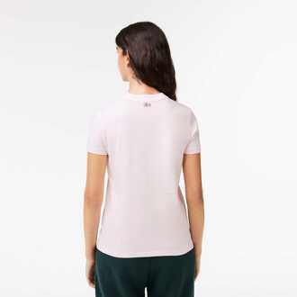 Lacoste Dames Lacoste x Eleven by Venus Katoenen T-shirt in Roze - maat EU 38 / UK 10