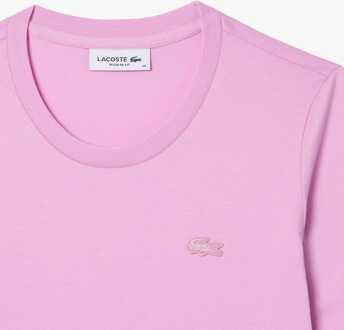 Lacoste Dames Lacoste Zachte Katoenen Driekwart Mouwen T-shirt in Roze - EU 38 / UK 10