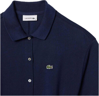 Lacoste Dames Piqué Ceintuur Polo Kleed (Blauw)