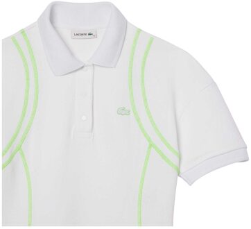 Lacoste Dames Plissé Polo Jurk (Wit) - EU 38 / UK 10