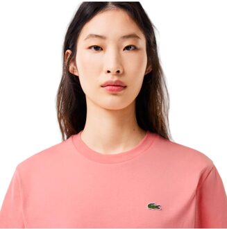 Lacoste Dames T-shirt Pima - maat EU 34 / UK 6 Roze