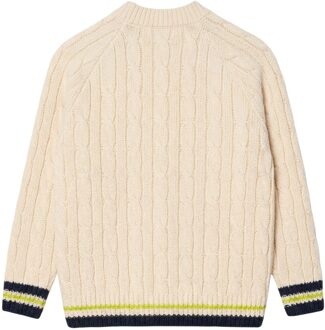 Lacoste Dames V-hals Oversized Tennis Sweatshirt (Crème)