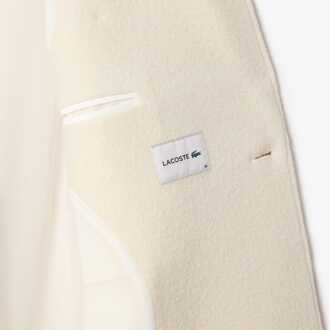 Lacoste damesjas van pure wol in crèmekleur - EU 36 / UK 8