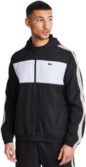 Lacoste Diamond Weave Colorblock Jassen Heren - Zwart - Maat XL - Poly Woven Black