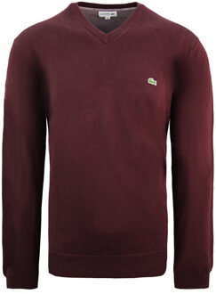 Lacoste Effen Heren Sweater Bourgondië - maat XS Bruin