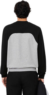 Lacoste Fleece sweater met kleurblok voor heren (Grijs/Zwart) - maat S