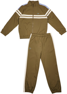 Lacoste Front Stripe Croc Trainingspakken Kinder - Olijf - Maat 130 - 140 CM - Poly Woven Olive