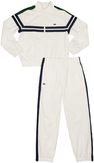 Lacoste Front Stripe Croc Trainingspakken Kinder - Wit - Maat 130 - 140 CM - Poly Woven White