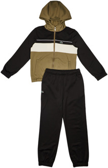 Lacoste Front Stripe Trainingspakken Kinder - Olijf - Maat 122 - 130 CM - Poly Tricot Olive