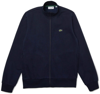 Lacoste Geborstelde fleece rits sportieve sweatshirt Lacoste , Blue , Heren - M,S