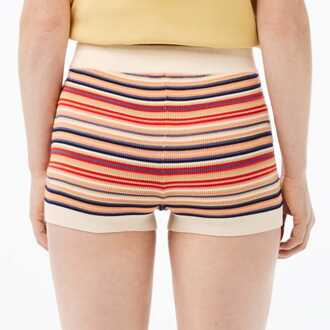 Lacoste Gestreepte Katoenen Shorts met Contrast Taille in Multi kleur voor dames Veelkleurig - EU 40 / UK 12