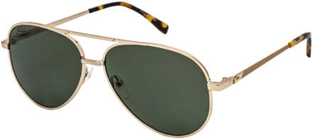 Lacoste Goud Metalen Montuur Groene Gepolariseerde Zonnebril - One Size