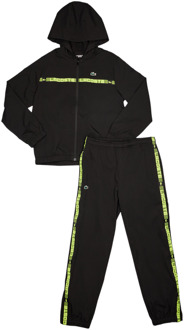 Lacoste Grid Taped Trainingspakken Kinder - Zwart - Maat 140 - 152 CM - Poly Woven Black