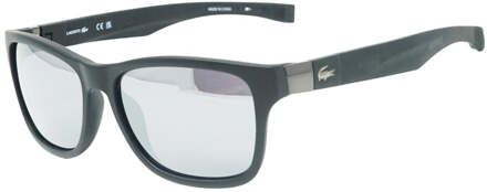 Lacoste grijze lens satijnzwarte zonnebril - maat