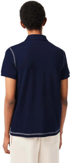 Lacoste Heren Bedrukt Biologisch Katoenen Poloshirt (Blauw) - maat XS