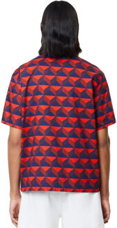 Lacoste Heren Bedrukt Relaxed Fit Overhemd (Veelkleurig) Navy