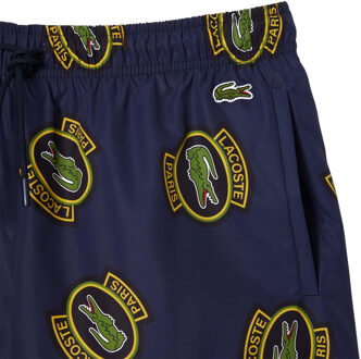 Lacoste Heren Bedrukte Zwemshorts (Veelkleurig) Groen