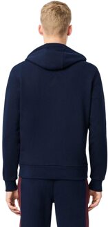 Lacoste Heren Colour Block Full Zip Hoodie (Marine, Rood) - maat S Navy